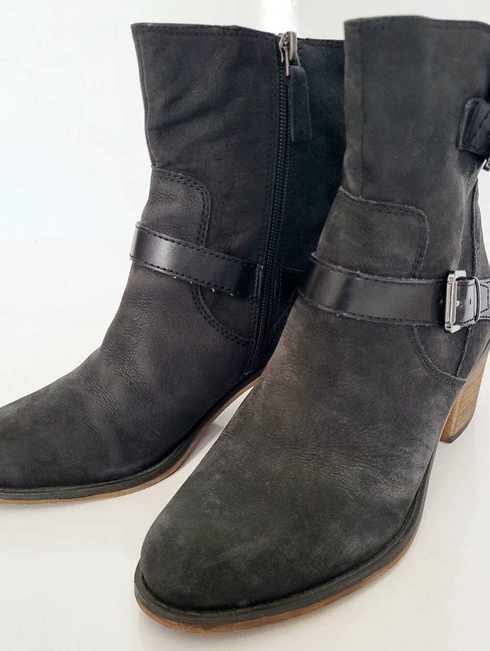 Franco Sarto Larisa 2 Nubuck Leather Moto Ankle Boots 2